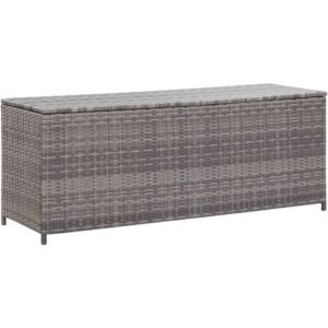 Garten-Auflagenbox Grau 120x50x60 cm Poly Rattan vidaXL